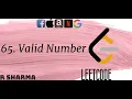 65 Valid Number leetcode full explanation java solution