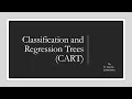 Classification and Regression Trees CART DDAIS 2200031061
