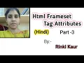 HTML Frameset Tag Attributes in Hindi