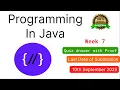 NPTEL Programming in Java Week 7 Quiz answers with detailed proof of each answer