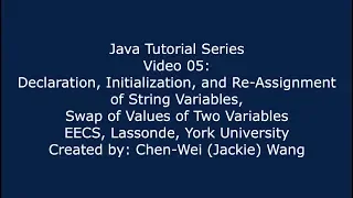EECS1021 Java Tutorial 05
