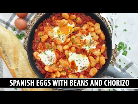 Spanish Eggs with Beans and Chorizo | EASY 20 Minute One-Pan Recipe
