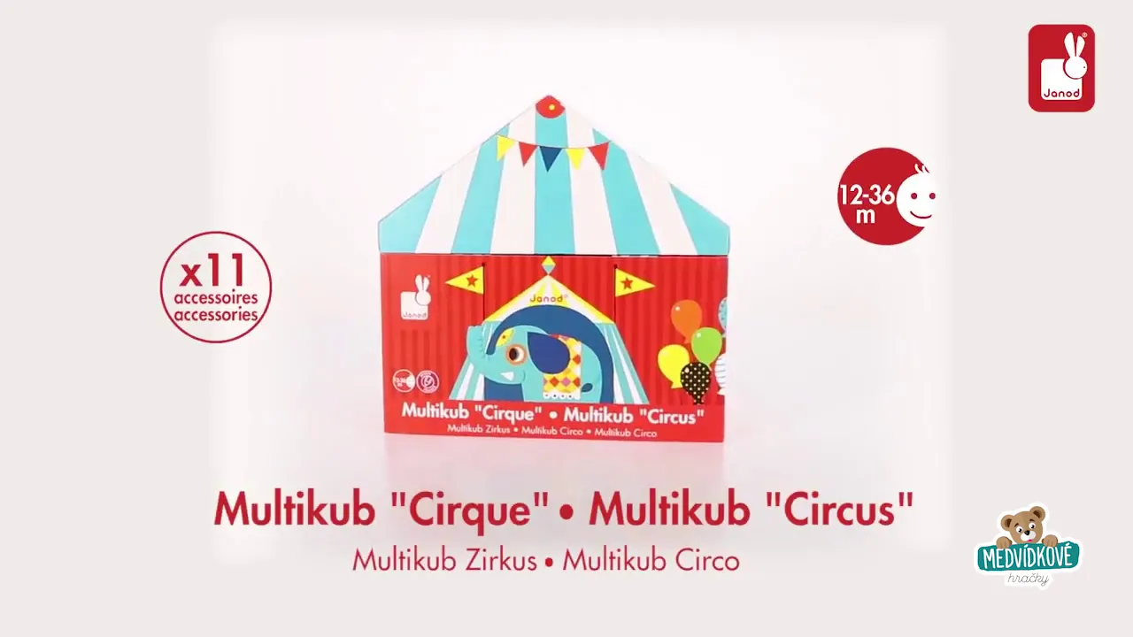 Vývoj motoriky - Skládací pyramida Multikub Circus Janod - 4