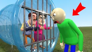 Wilson Çatlak Öğretmen Su Kaydırağı Hapishanesi 😱 Hello Neighbor Scary Teacher Baldi