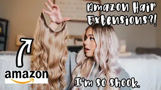I Tried The Viral CHEAP AMAZON Halo Hair Extensions Real Human Hair IM SHOOK