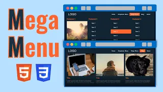 Easy Mega Menu and Multi Level Dropdown with Animations HTML CSS Tutorial 2020