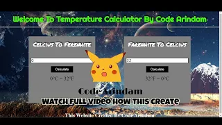 Creating A Temperature Calculator Website With - HTML CSS Javascript Full Tutorial