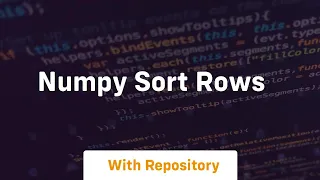 numpy sort rows