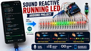 Sound Reactive Running LED with Arduino Clap Controlled LED Project