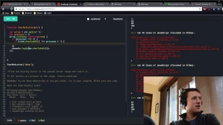 Pair Programming to solve 3 algorithms from FreeCodeCamp Missing Letters Boo Hoo Sorted Union