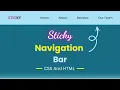 Fixed And Sticky Navigation Bar Using CSS And HTML