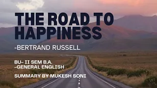 the road to happiness bertrand russell bu 2nd sem b a general english