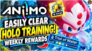 How to Easily Clear Water Training Holo Battle Sim in Aniimo ~WEEKLY REWARDS! COMPLETE WALKTHROUGH~