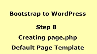 WordPress Tutorial - Creating page php default Template