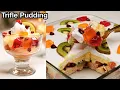 Fruit Custard Trifle Pudding Recipe - 20 Mins Quick Dessert Christmas Special