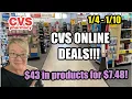 CVS ONLINE DEALS THRU Grab 43 in Products for 7 48