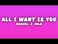 Miguel - All I Want Is You (Lyrics) ft. J. Cole