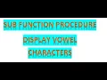 QBASIC program to display vowel character