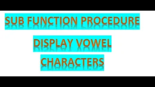 QBASIC program to display vowel character