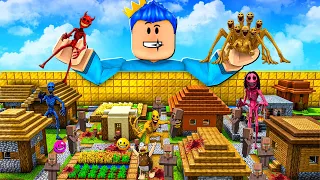 KITA MEMBUAT DESA VERITY DAN PRANK SEMUA VILLAGER MINECRAFT DENGAN MONSTER VERITY LVL 99 DI ROBLOX!!