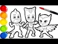 Download Lagu PJ MASKS Drawing Coloring Pages for Kids . Draw and Paint Catboy Owlette Gekko | Tim Tim TV