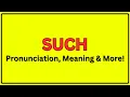 Meaning of Such Pronunciation of Such Such In a Sentence