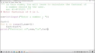 Python Programs - Factorial number Using for loop