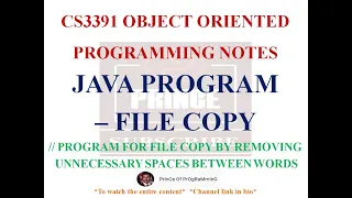 JAVA PROGRAM FOR FILE COPY CS3391 OBJECT ORIENTED PROGRAMMING NOTES 2021 REGULATION CSE