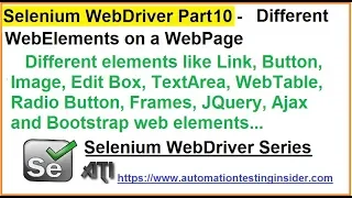 Selenium WebDriver Part10 Basic and Advance web Elements on a Web Page