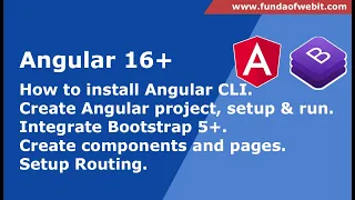Install Angular 16 CLI setup run app Create pages components routing install Bootstrap