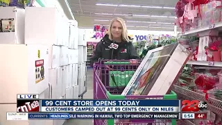 Dozens camp out outside new 99 Cent Store for grand-opening deals