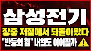 [삼성전기 주가전망] 장중 저점에서 되돌아왔다 "반등의 힘" 내일도 이어질까