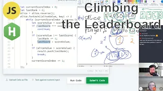Medium Climbing the Leaderboard Hackerrank javascript arrays 2 pointers