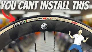 i lied 99 of cyclist can not install this tire impossible 