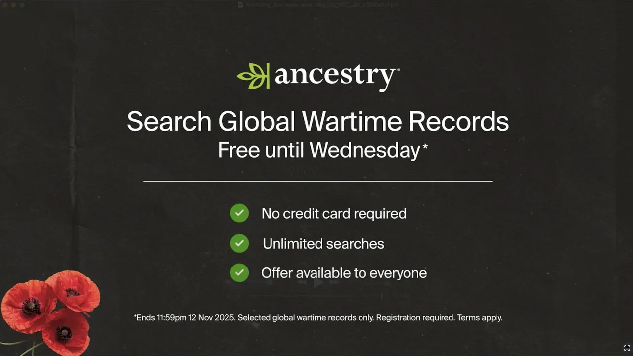 Ancestry — Ancestry — Search Global Wartime Records Free (YouTube video ad)