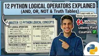 12 Python Logical Operators Explained AND OR NOT Operators in Python Udemy Paid Courses