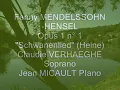 Fanny MENDELSSOHN "Schwanenlied" (Heine) Op, 1 n° 1