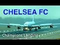 Download Lagu Chelsea FC Arrive in London with Club World Cup Trophy on Airbus A340 in Rainy Conditions
