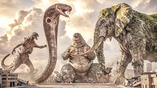 Newest Battle Scenes of Fat Godzilla, Skinny Godzilla, Kong & Giant King Cobra by Dazzling Divine