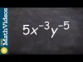 Rewriting exponents with positive powers to simplify an expression
