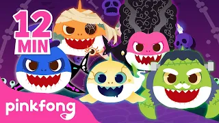 Download Spooky Baby Shark Family 👻 | Go Away, Monster! and more | Halloween Songs | Pinkfong Songs for Kids MP3