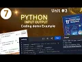 Lecture Unit Python Input Output with Coding Examples NBF CS 11 ICS1 FBISE