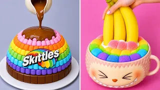 Colorful Chocolate Cakes | Watch the Rainbow Melt Away 🌈 Kreasi Dessert yang Memuaskan 👀