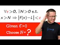 epsilon-N definition for a limit at infinity introduction how to write the proof