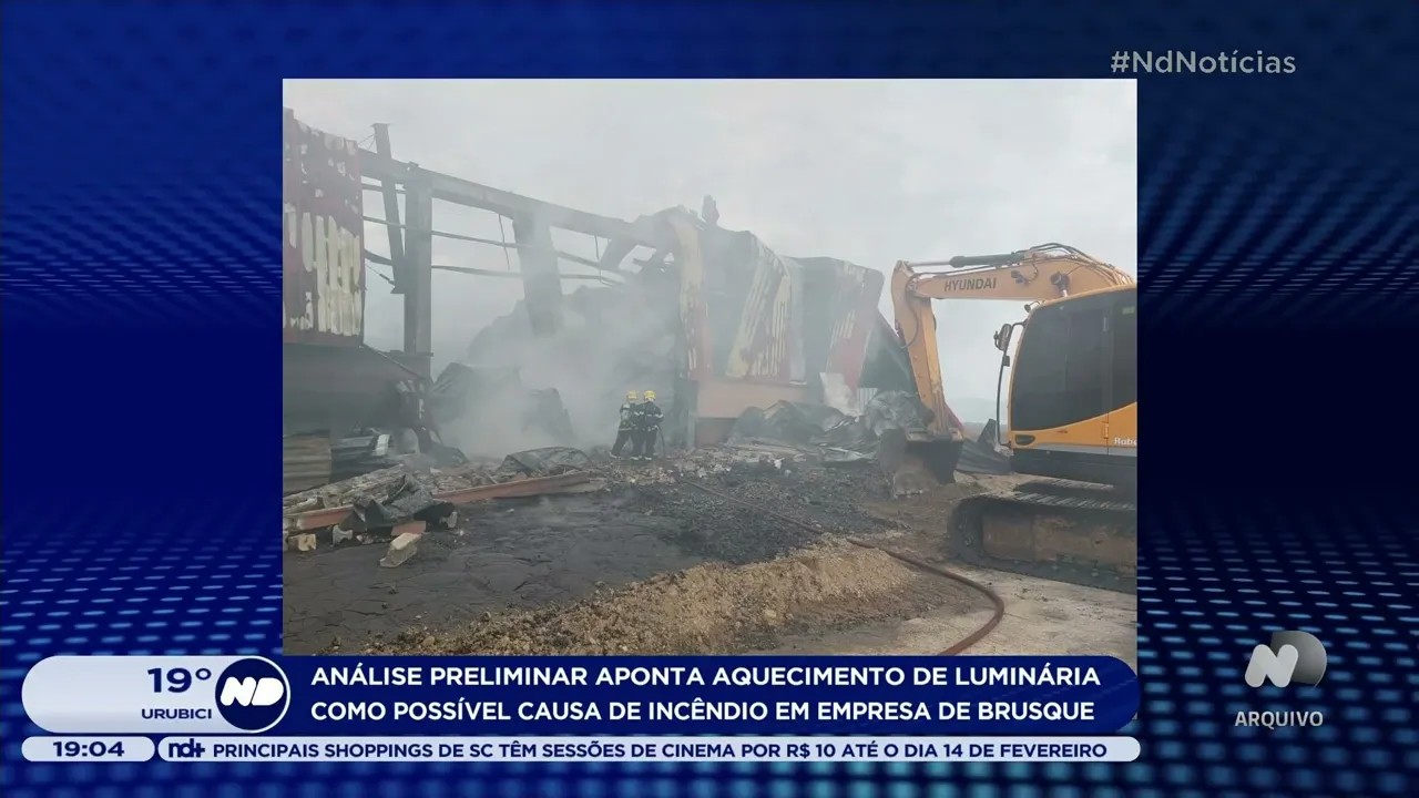 Análise preliminar aponta a causa provável de incêndio em empresa de Brusque