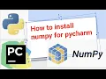 How to install numpy for pycharm