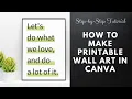 How to Make Printable Wall Art Quotes in Canva A Step-by-Step Tutorial