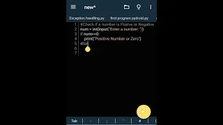 Python program to check if a Number is Positive or Negative Number