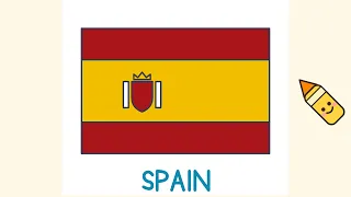 How to Draw the Spain Flag Easy Drawing for Kids
