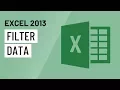 Excel 2013 Filtering Data